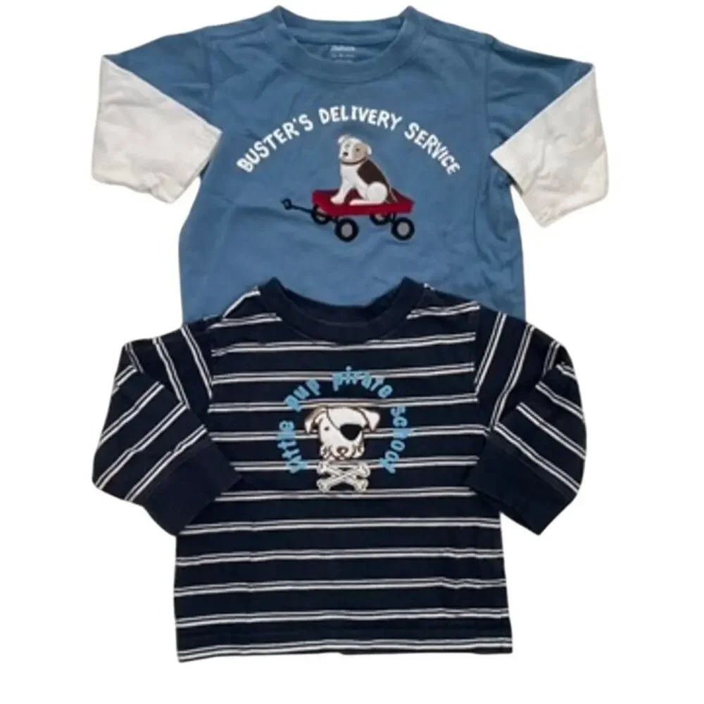 Gymboree Bundle of Dog Long Sleeve Tees - Blue - 12-18M